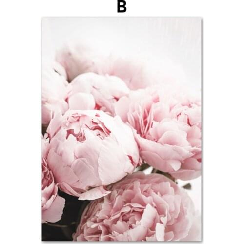 Rosa Peonia Fiori di Giglio Petalo Foglia di Banana Per La Casa di Arte della Tela di Canapa Pittura Nordic Poster E Stampe di I