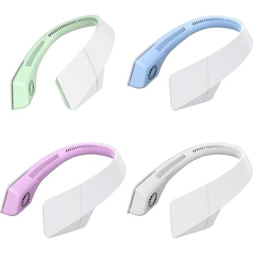 Neck Fan,USB Rechargeable Fan Mute Sports Fans Leafless Hanging Neck Fans Air Cooler Wearable Neckband Fans