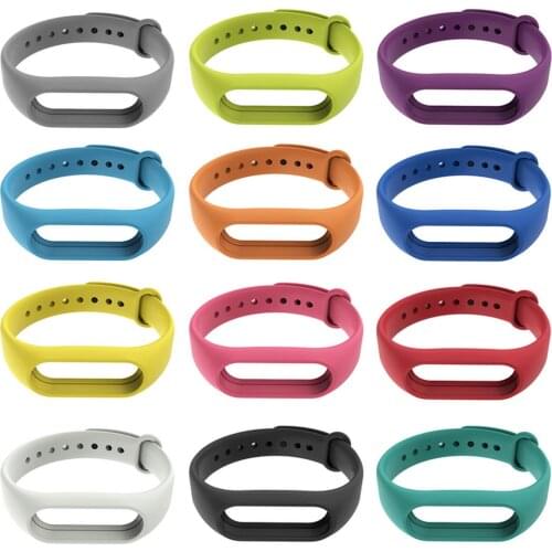 Gosear 12pcs for Xiaomi Mi Band 2 Correa Mi Band Silicone Wristband Strap Bracelet Smart Watch Wrist Band Replacement