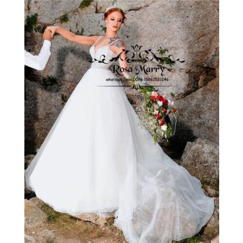 Luxury Plus Size Boho Wedding Dresses 2020 A Line Sequined Beads Backless Country Beach Greek Style Vestido De Novia Bridal Gown