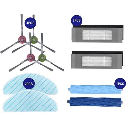 TOP!-Main Brush Side Brush HEPA Filters Cleaning Mops Cloth Replacement For Ecovacs T9AIVI Robot Vacuum Cleaner Accessories