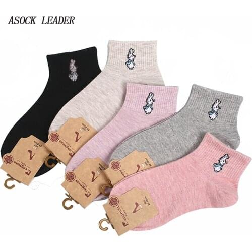 2018 Spring&Summer New Cotton Womens Socks Cartoon Rabbit Funny Socks Casual Long Women Fashions Socks 5 Pairs/Lot