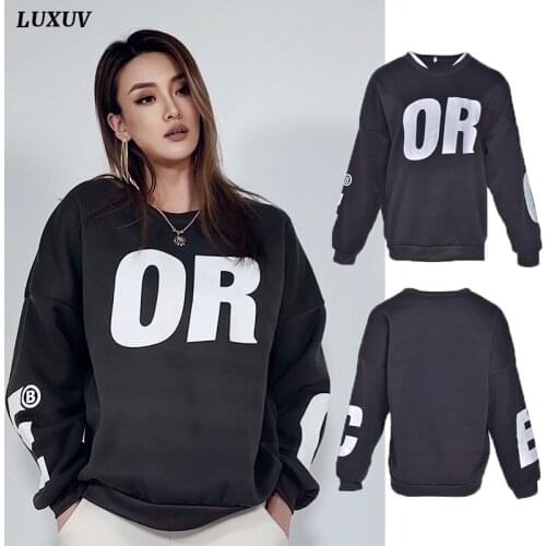 LUXUV Womens Sweater Sweatshirt Hoodies Fleece Sports Pants Jacket Sportswear Euphoria Clothing English Letter Print Goth Coat