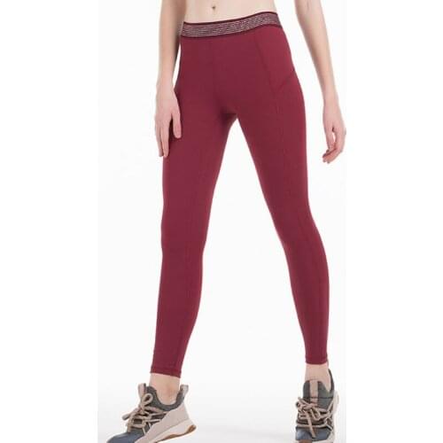 Women Tight 4 way Stretch Fabric Super Quality Tummy Workout Running stripe waist Pant with Pocket full length leggings