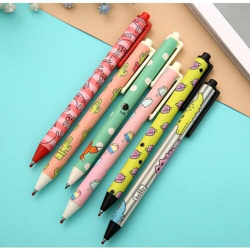 1 Pcs Cartoon Gel Pen Cute Kawaii Animal Stationary School Supplies Black Ink Pen Office Suppliers Gift