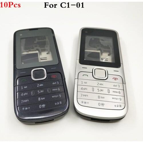 10Pcs/Lot New Full Housing For Nokia C1-01 Back Battery Cover Case With English Keyboard