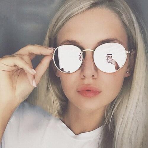 2020 Hot Women/Men Brand Designer Driving Sun Glasses Classic Metal Round Sunglasses For Female UV400 Mirror Oculos De Sol