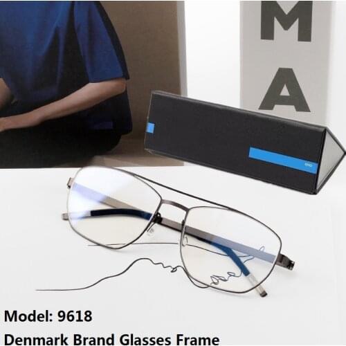 2021 Denmark Brand Square Eyeglasses Double Beam Gafas Prescription Glasses Ultra-light For Men Women Frame With Original Box