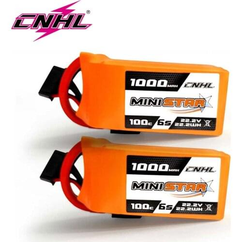 2PCS CNHLMiniStar 1000MAH 22.2V 6S 100C Lipo Battery FPV Racing RC Quadcopter Helicopter Airplane Multi-Motor Hobby DIY