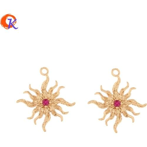 Cordial Design 50Pcs 21*23MM Jewelry Accessories/Hand Made/CZ Charms/Flower Shape/Earring Connectors/DIY Making/Earring Findings