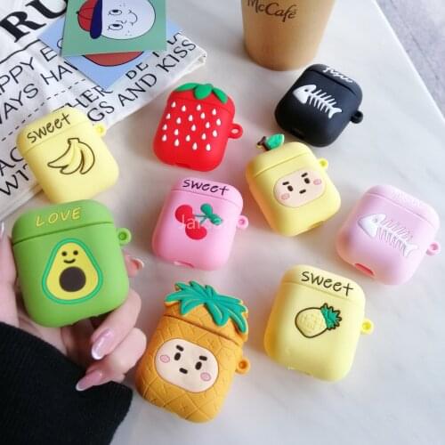 IrPods 2 AirPods Case Cute cartoon Fruit banana silicon headphone Cover For Air pods 2 Case Protect