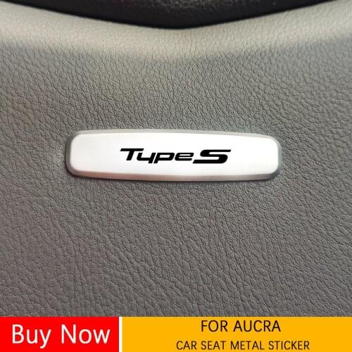 Car Chair Seat Sticker Front Seat Tuning Badges Metal For Acura CL ILX MDX typeS RDX RLX RSX TL TLX I vtec ZDX Car Accessories
