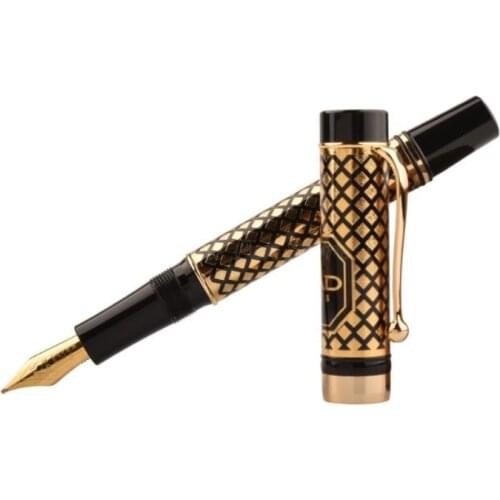Fuliwen Metal Black And Gold Broad Nib 0.7mm Fountain Pen Professional Stationery Supplies Writing Tool Gift
