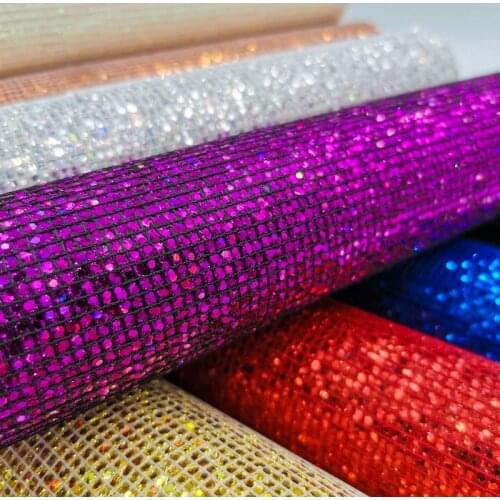 20cm*15cm Colorful Glitter Synthetic Leather For DIY Handmake Sequin Fabric Sheets Handmade Bags Materials Supplies