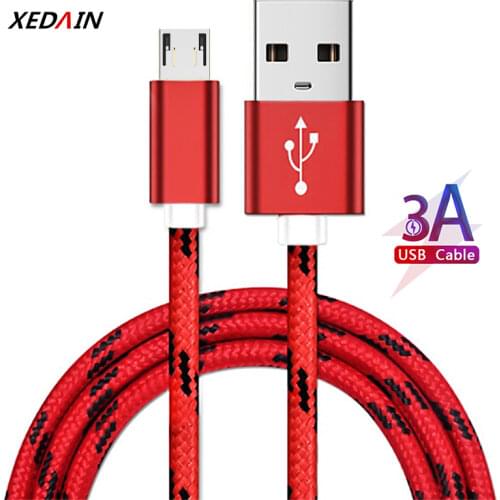 Cable Micro Fast Charge USB Data Cable Nylon Sync Cord 1M/2M For Samsung Xiaomi 9 Huawei P40 Redmi Android Microusb Cable