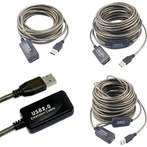 USB 2.0 extension cable 20M/15M/10M/5M Male to Female Active Repeater Extension Extender Cable Cord USB Adapter For Laptop PC
