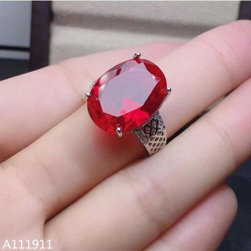 KJJEAXCMY boutique jewelry 925 sterling silver inlaid Red corundum gemstone fashion female ring trendy popular