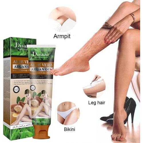 Aloe Hair Removal Cream Painless Hair Remover For Armpit Legs and Arms Skin Care Body Care Depilatory Cream 100g For Men Women
