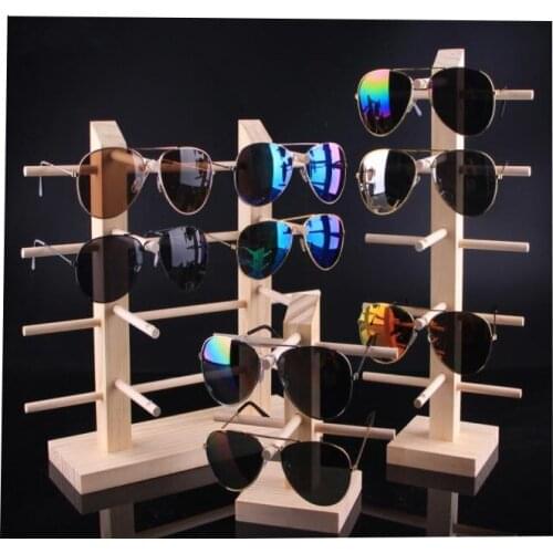 New arrival Multi Layers Sun Glasses Eyeglasses Natural Wood Display Stand Shelf jewelry Display Show Stand bracelet Holder Rack