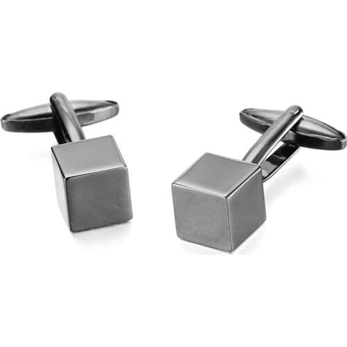 DY new high quality fashion men French shirt Cufflinks The old craftsmen hand polished black cube Cufflinks