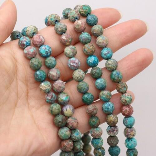 New Style Natural Stone Beads Round Section Emperor Turquoise Loose Bead 8 MM For Jewelry Making DIY Necklace Earrings Accessory