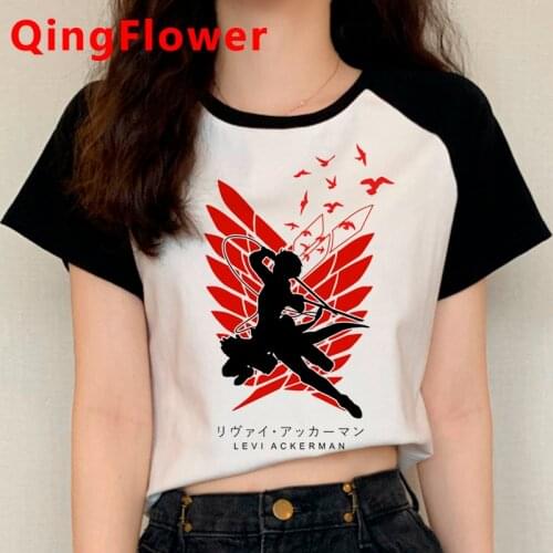 Attack on Titan Shingeki No Kyojin Levi tshirt summer top female couple clothes aesthetic kawaii ulzzang t shirt clothes