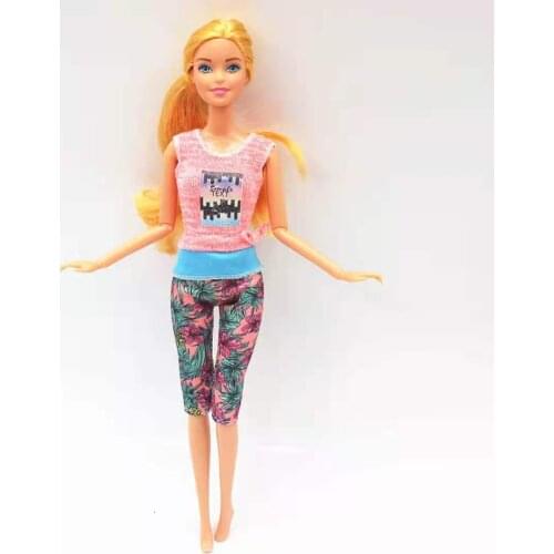 1/6 BJD Doll Clothes For Barbie Clothes Outfits Set Pink Tank Vest Floral Trousers 11.5" Dollhouse Accessories Kids & Baby Toys