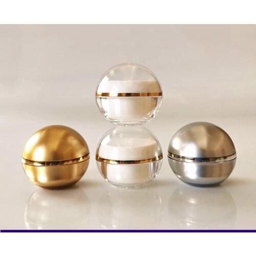 Wholesale 10G Empty Acrylic Cream Jar Spherical Eye Cream Bottles Facial Mask Jars Containers Essence Bottles Cosmetic Packaging