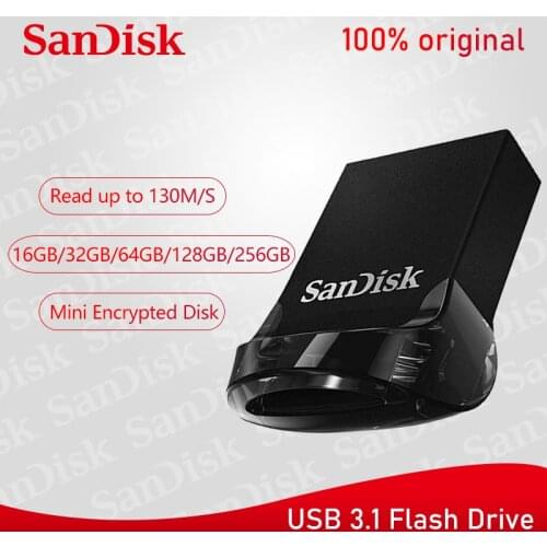 SanDisk Original USB 3.1 Flash Drive Ultra Super Mini Pen Drive 16GB 32GB 64GB 128GB Memory stick Up To 130MB/s Pendrive
