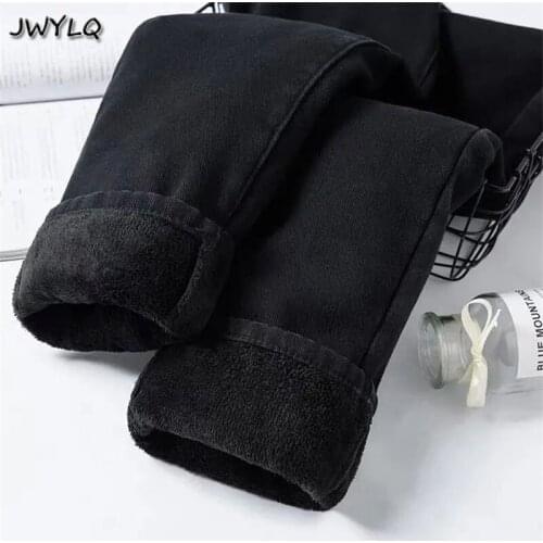 High Waist Plus Velvet Thick Jeans For Women Black Women Winter Denim Pants Skinny Jean Femme 2021 Ladies Basic Classic Trousers