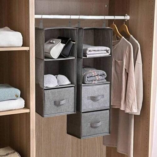 Wardrobe Hanging Storage Bag Interlayer Drawer Type Clothes Hangers Holder Portable Organizer Hanging Closet Organizer New