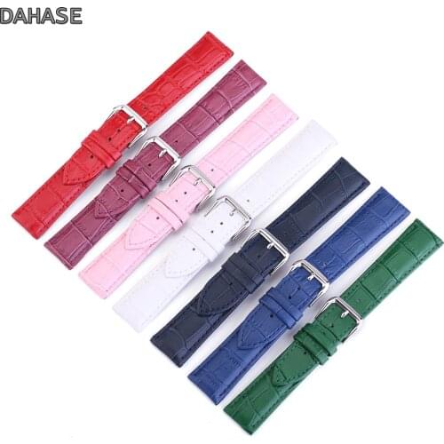 Crocodile Pattern Genuine Leather Strap Watch Band Watchband 12 13 14 15 16 17 18 19 20 22 24 mm Watch Strap Cow Leather Band