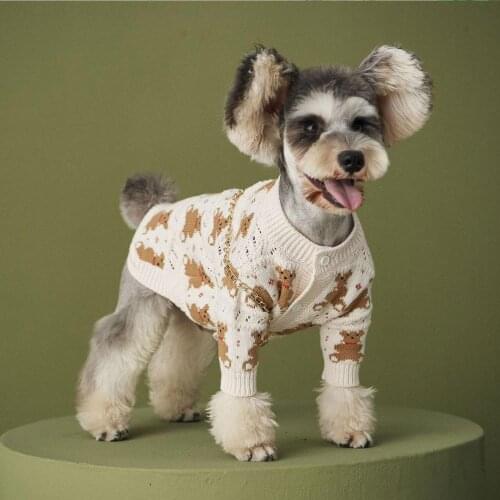 Luxury Dog Sweater for Small Medium Dogs Winter Warm Bear Sweater knitting shirt Coat Pet Clothing Puppy Costume knitwear