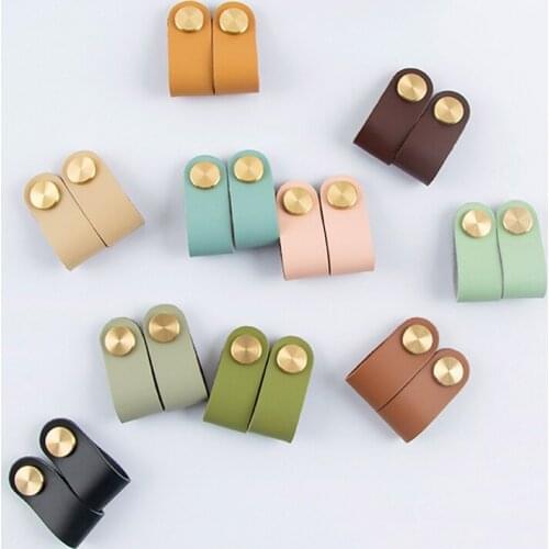 Furniture Handles Nordic Furniture Drawer Knob Brass Wardrobe Cupboard Cabinet Handle Door Pulls Eco-Friendly Artificial Leather