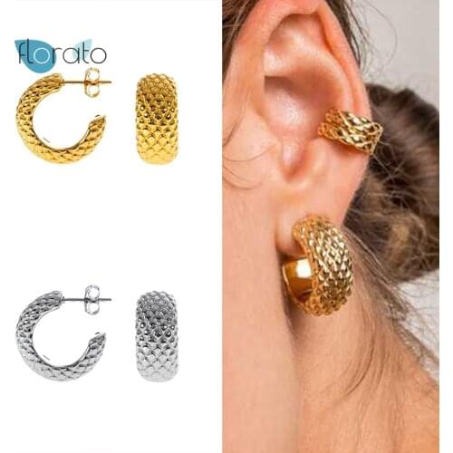 925 Silver Ear Needle Big Circle C Shape Stud Earrings European and American Rock Punk Snake Earring Fine Jewelry Charming Gift