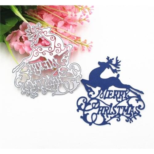 Metal Cutting Die Of Christmas Deer Scrapbooking Mold Paper DIY Postcard Handmade Craft Stencil Album Handcraft Embossing Moulds