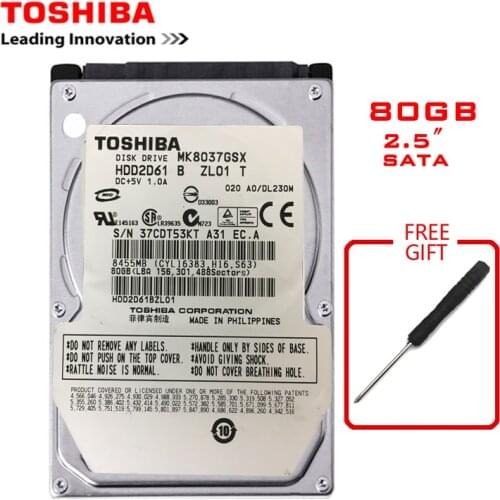 TOSHIBA Brand 80GB 2.5" SATA Laptop Notebook Internal HDD Hard Disk Drive 100MB/s 2mb/8mb 5400RPM-7200RPM disco duro interno