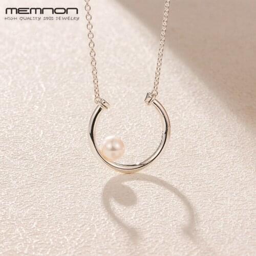 Memnon Winter New 100% Real 925 Sterling Silver necklace Contemporary Pearl Pendant Necklaces For Women Original Jewelry Making
