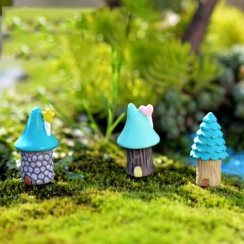 ZOCDOU 4 Pieces Fairy Tales Fairy Elf Tree House Forest China Model Small Statue Figurine Crafts Ornament Miniatures Home Decor