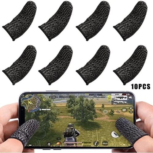10pcs Finger Cover Breathable Game Controller Finger Sleeve For Pubg Sweat Proof Non-Scratch Touch Screen Gaming Thumb Gloves