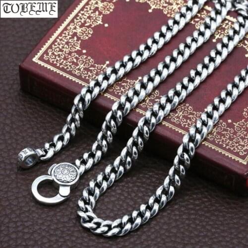 100% 925 Silver Tibetan Six Words Proverb Necklace Buddhist OM Mani Necklace Man Necklace Good Luck