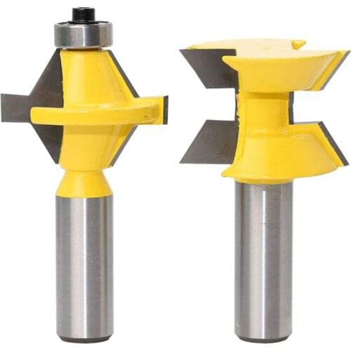 2PCS 120 Degree Lock Miter Finger Joint Router Bits 1/2'' Shank Milling Cutter