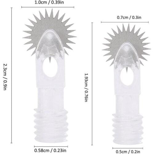 20pcs Microblading Tattoo Needle Roller Fog Eyebrow Eyeline Lip Tattoo Sterile Wheel Needle Manual Curved Blade For Tattoo Pen