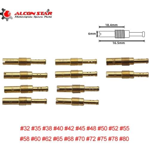 Alconstar- For OKO Koso Keihin N424-21 Carburetor Carb Pilot Slow Idle Jet Kit 10pcs/set 32-80 for Motorcycle Scooter PZ26 PZ27