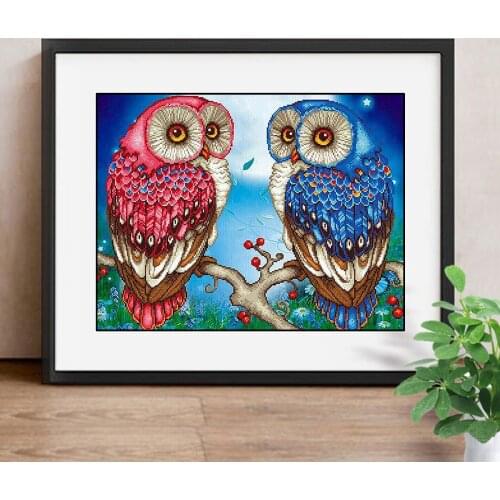 5D DIY Diamond Painting Full Display Owl Diamond Embroidery Full Square Mosaic Picture Of Rhinestones Home Decor Gift
