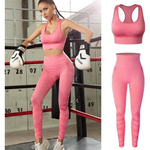 KIWI RATA Seamless Workout Yoga Sets Female Sport Gym Wear Running Clothes Women Fitness Sport Leggings Workout Yoga Pants