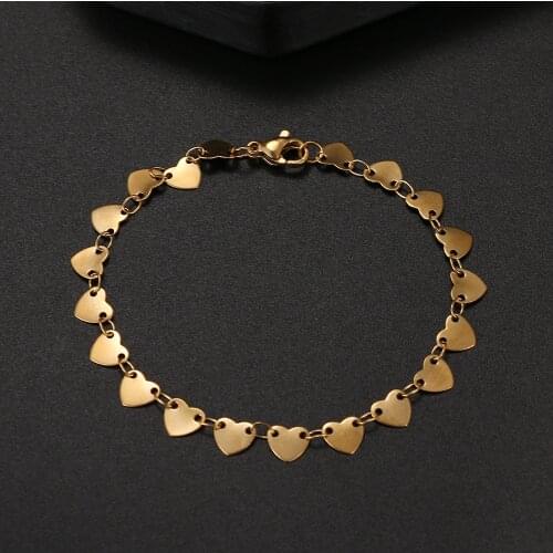 CACANA Stainless Steel Chain Bracelets For Man Women Gold Silver Color For Pendant Chain Heart Shape Donot Fade Jewelry N1864