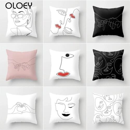 Black and white polyester printing home pillowcase Pinky Swear pillow sofa cushion cover square Portrait cushion pillow covers