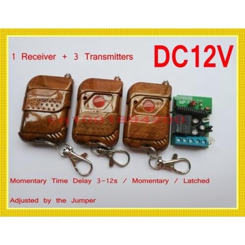 DC12V Door Access/Entery Guard Wireless Control Switch System Momentary Time Delay 3-12S Adjustable Door Controller System