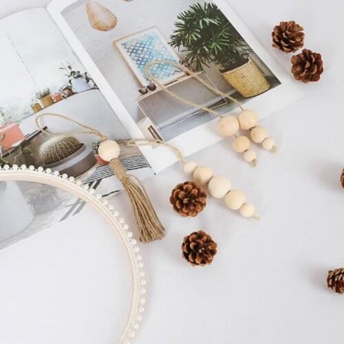 Wooden Beads Ornament Tassels Kids Room Decoration Baby Crib Tent Hanging Pendant Wall Decor Photography Props 1